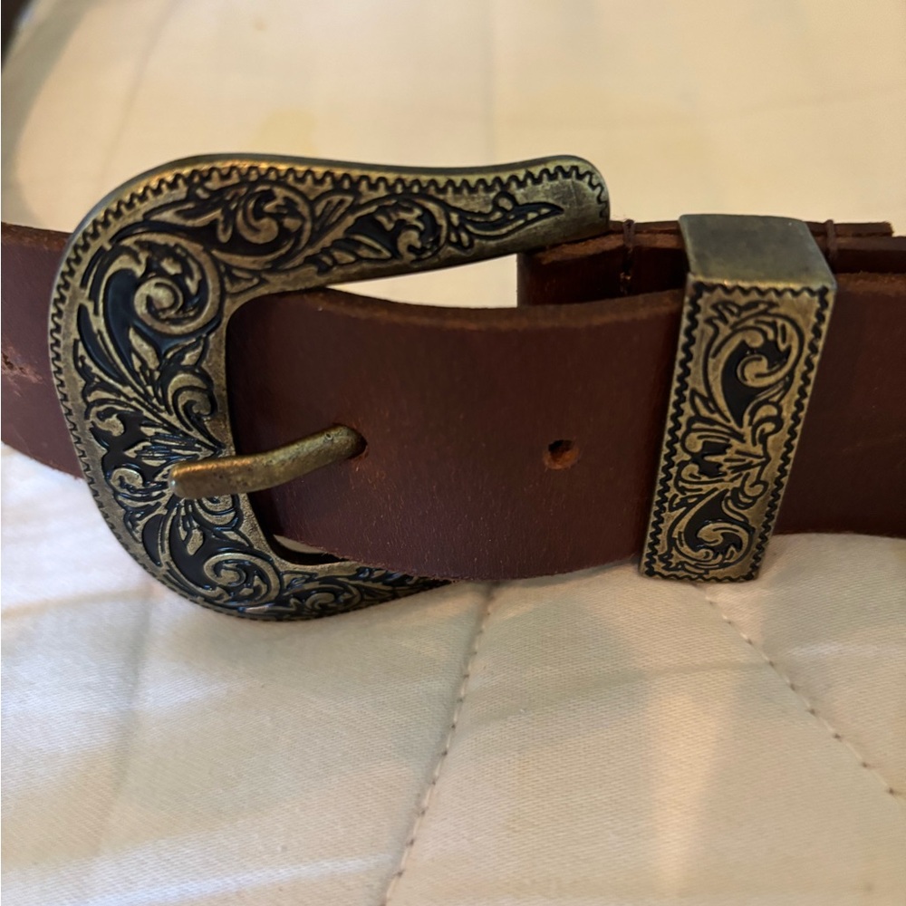 Silence + Noise Brown Belt with Ornate Buckle